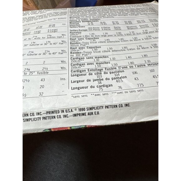 Simplicity 9788 Sewing Pattern Size XXSM-XL Uncut Jacket Pants & Cardigan 1990s - Picture 4 of 5